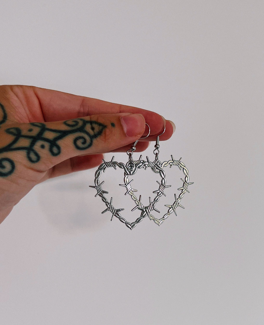 BARBED WIRE HEART EARRINGS